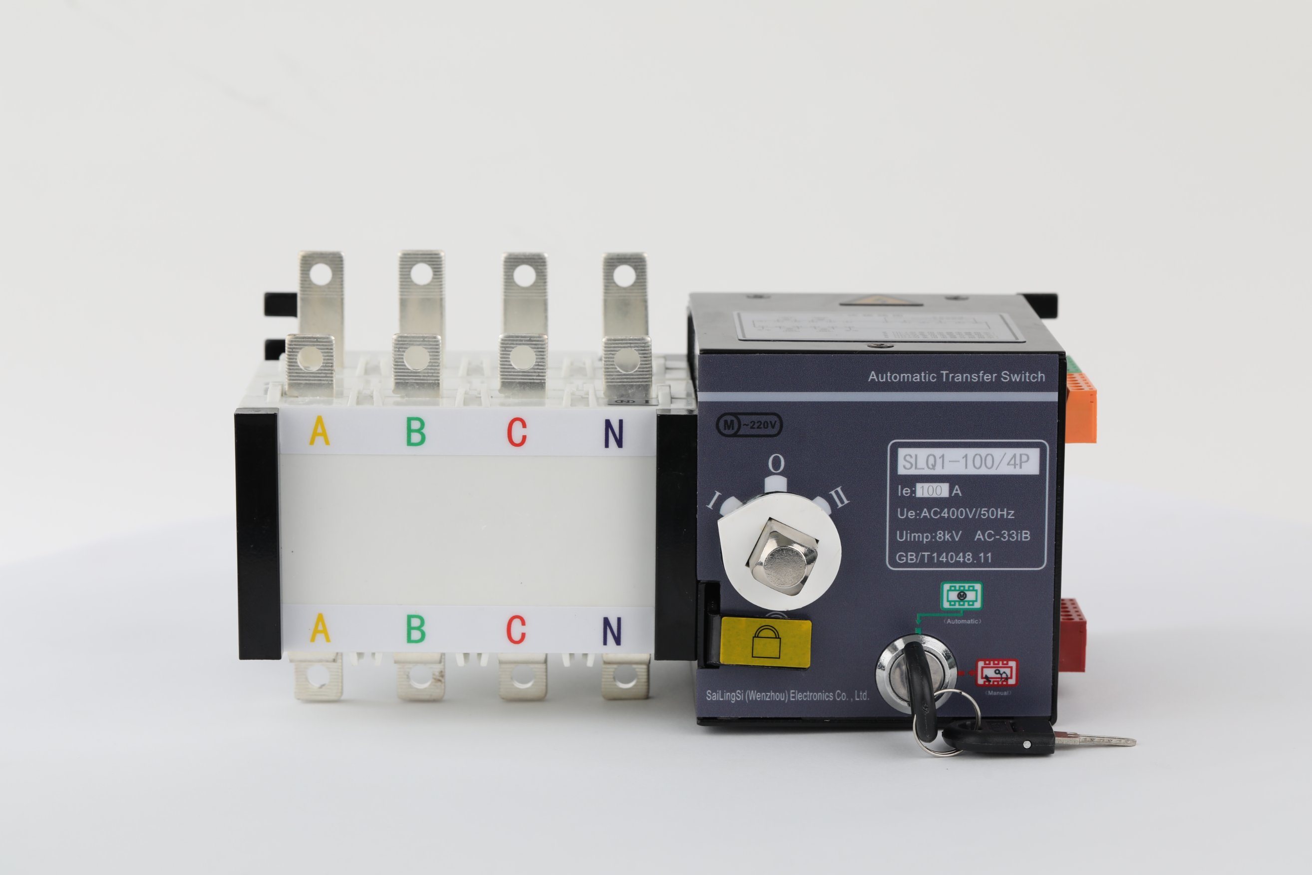 Uvq1-400A 4p ATS 400V 50Hz ATS Self Return Electric Automatic Transfer Switch with Fire Control